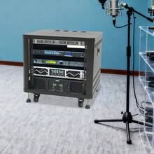 Futchoy 9U Server Rack, Server Rack Cabinet, Rolling Studio Rack Case - Black - View 3
