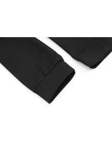 Men's Pullover Sweatshirt Long Sleeve Crewneck Outfit Regular Fit Casual Wear With Bold Skull Print Red And White Design For Streetwear Style - Black - View 4