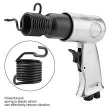 Martillo Neumático para Romper Hormigón, Kit de Martillo de Cincelado de 150 Mm con 4 Cinceles, Kit de Herramientas de Fuerza para Demolición, Mango Potente Industrial, Cincel de Aire de Tipo Recto, Martillo Neumático Industrial Cincel Recto 150mm, Entrada de aire 1/4" - Plateado - Ver 2