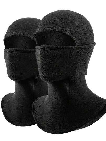 2 pièces /1 pièce Cagoule de ski Masque de ski en polaire thermique pour hommes et femmes. Couvre-visage chaud, coupe-vent et respirant. Équipement pour temps froid pour le ski, le travail en extérieur, la moto, le snowboard