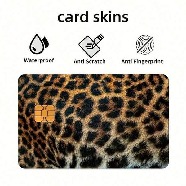 Adesivi di vari modelli alla moda con stampa leopardata per carte bancarie, impermeabili, resistenti ai graffi, anti-impronte digitali, personalizzati per proteggere la tua carta VISA, trasforma istantaneamente la tua carta bancaria in un articolo di stile!