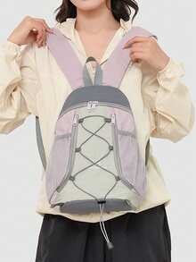 四件套都市探险家背包套装 | 灰色、粉色、黄色和黑色，适合各种通勤场景，时尚实用。弹性绳索系统*多隔层设计，一套即可满足校园出行和户外活动的需求。顺滑的双拉链，顶部编织带减轻肩带压力，适合日常校园使用。独立的竖向拉链口袋，方便存放文件。