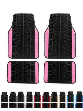 Waterproof Universal Fit Car Floor Mats, Faux Leather Car Carpet Mats, Car Mats With Anti-Slip Nibbs Backing & Driver Heel Pad Fit For SUV,Sedans, Trucks,Full Set Of 4 Pcs/Front And Rear Seats 2 Pcs