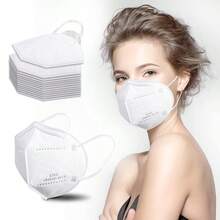 KN95 Face Mask 50 PCS Breathable Protection Masks Individually Wrapped 5-Ply KN95 Black Masks Cup Dust Safety Masks - White - View 2
