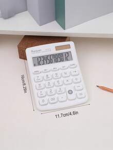 1pc 12-Digit Dopamine Calculator, Dual Power Supply (Solar + AAA Battery), Streamlined Body, Comfortable Grip, Material, Suitable For Home, Office, Cashier, Supermarket, School, High-Quality Calculator - 877b - View 14