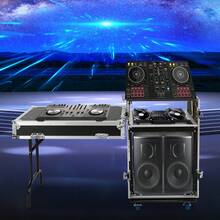 CNCEST 12U PA DJ Rack With DJ Table Top, DJ Work Table, Casters, Pro Tour Grade, Audio Rack/Road Case Vertical Rack Recording Studio Cabinet Racks For DVD Players, DJ Signal, 25.3*21.5*27.4in - Black - View 2