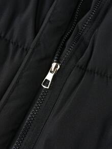 Women's Regular Length Down Vest, Slim Fit & Warm, Zip Front, With Practical Pockets - Casual Layering Piece - Black - View 7