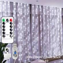 1 ekran świetlny LED z pilotem, 1 różowa girlanda świetlna, girlanda świetlna zasilana przez USB 100/200/300, kurtyna świetlna, girlanda świetlna z drutu miedzianego, dekoracja pokoju, różowe lampki choinkowe, 8 trybów oświetlenia, sznur lampek, dekoracja ścienna, dekoracja na imprezę, dekoracja pokoju dla dziewcząt, lampki choinkowe, lampki świąteczne, wystrój świąteczny - Wielokolorowe - Zobacz 18