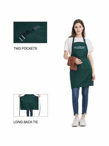1pc Customized Kitchen Cooking Apron, Modern Polyester Oil-Proof Apron, Black Kitchen Apron, Polyester Apron, Suitable For Garden, Kitchen And Housework, Perfect For Home, Restaurant And Kitchen Cooking, Washable, Customized, Unique, Personalized, Ideal Gift For Boyfriend, Girlfriend, Family And Friends, Suitable For Use In Sofa, Bed, Car, Tea Room, Bedroom, Living Room, Bathroom, Dining Room And Other Places. - Multicolor - View 3