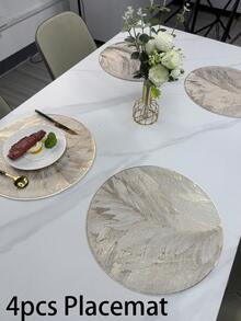 1pc 36" & 59" Length PVC Tablecloth Table Runner Home Decor, Waterproof Non-Slip Heat Resistant, Gold & Silver, Modern Farmhouse Style, Suitable For Living Room, Dining Room, Kitchen - Multicolor - View 16