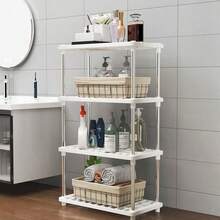 1 PC Waterproof 4-Tier Multipurpose Plastic Storage Organizer Rack - Versatile Shelving Unit For Kitchen, Bathroom, Bedroom, Office, Garage - Multicolor - View 3