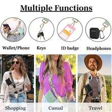 1pc Women's Adjustable Crossbody Phone Holder With Zipper Pouch, Black