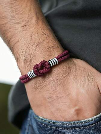 Pulsera magnética de nudo de la suerte de cuerda de Milán hecha a mano de 4 mm de color negro para joyería de fiesta