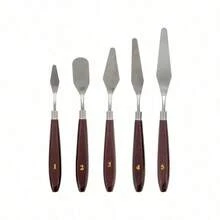 U.S. Art Supply 5-Piece Stainless Steel Palette Knife Set For Acrylic Painting - Paint Spatula Tools For Oil, Canvas Art - Painting Knives For Mixing, Texturing - Pallet Knives For Art & Cake - 預設 - 查看 2