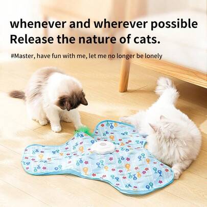 Interactive Feather Cat Toy, Moving Feather Cat Toy, Hide And Seek Cat Toy, Suitable For Bored Adult Cats Hunting And Hide-And-Seek Games, Gift, Celebration Item