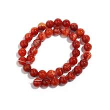 1 件天然红条纹玛瑙珠串，4/6/8/10/12 毫米时尚手工 DIY 散珠，适用于手链、项链、珠宝、手机链、钥匙扣 - 紅色條紋瑪瑙 - 查看 10