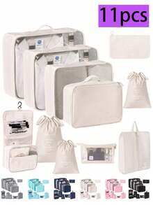 11/1pc Large Capacity Travel Organizer Bags Travel Packing Cubes Waterproof Clothing Organizer Storage Bags Travel Essentials Portable Packing Cubes For Clothes, Pants, Shoes, Socks, Luggage Organizer