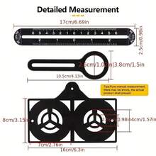 New 6-Fold Angle Ruler Made Of Aluminum Alloy, Measuring Ruler, Perforated Template Tool, Izer Locator, Drill Guide, Tile Hole - 黑色 - 查看 2