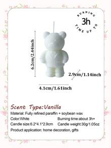 1 Peça Vela Perfumada de Casal Urso 30g, Feita com Cera Vegetal Natural e Cera de Soja, Pavio de Algodão Puro para Queima Estável e Sem Fumaça, Dura Aproximadamente 3 Horas, Adequada para Datas Românticas de Natal, Jantares à Luz de Velas do Dia dos Namorados, Festas de Casal do Ano Novo, Aniversários de Casamento e Surpresas de Aniversário. Artesanal com um Ambiente de Férias Quente e Romântico.