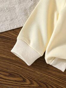 2件套男婴休闲可爱刺绣字母长袖运动衫和纯色运动裤套装 - 淺灰色 - 查看 5