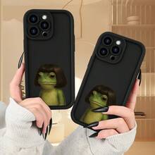 Una funda de teléfono con diseño de rana linda e interesante, una funda de protección personalizada simple y elegante, diseño a prueba de golpes y anticaídas, adecuada para todas las series de teléfonos , compatible con  17.17 Pro...17 Pro Max...17 Agua. 16.16 Pro...16 Pro Máx.16 más.. 15.15 Pro Max...15 Pro...15 más.. 14.14 Pro...14 más..14 Pro Max... 13.13 Pro...13 Pro Max...12.12 Pro...12 Pro Max...11.11 Pro...11 Pro Máx.XR.X.XS.XS máx.Se.MiNi, es un poco extraño, pero muy protector. - Negro 726 - Ver 9