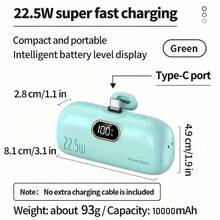 Fast Charging Portable Power Bank 10000mAh Ultra Slim Mini Portable Charger Battery For IPhone Android(2*5000mAh) Valentine's Day Gift - Green - View 4
