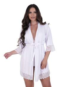 Women Robes - 白色 - 查看 1