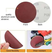 discos de lijado angular, discos de papel con almohadilla de respaldo de gancho y bucle y adaptador de taladro, kit de lijado para herramientas, accesorios de carpintería y reparación, discos abrasivos universales - 04260 - Ver 2