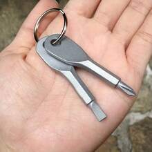 2 Piece Portable Screwdriver, Portable Multifunctional I-Beam Screwdriver - Flat Blade Screwdriver Screwdriver With Key Ring For Everywhere - Black - View 6