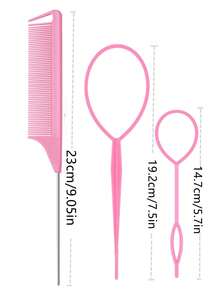 Hair Styling Tool Set - 3 Pcs French Braid Tool, Rat Tail Comb, And Metal Braiding Pin In - Multicolor - View 8