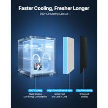 Mini Fridge, 1.6 Cu.Ft, Single Door Compact Refrigerator, Adjustable Temperature, Metal Shelf, Energy Efficient Small Refrigerator, Reversible Door, Low Noise, For Bedroom, Office, Stainless - 46L Stainless Steel - View 3
