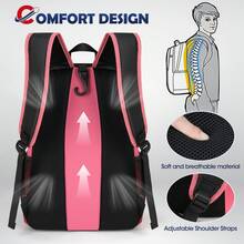 Baseball Bag For Youth & Adult Lightweight Softball Bat Bag With Shoe Compartment, External Helmet Holder And Fence Hook Waterproof Baseball Backpack Hold T-Ball, Bat And Softball Equipment - 粉色 - 查看 6