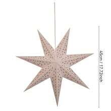 1pc Foldable Hanging LED Starlight Lamp, Battery Not Included, Star & Moon Paper Lamp, Star Shaped Lamp, Hollow Paper Lamp, Suitable For Room Decor, Party, Christmas Decoration - Ngôi sao - Xem 9