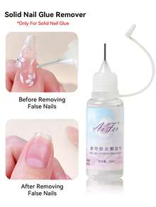 AiFer 2瓶20毫升指甲胶水卸除液，适用于假指甲，轻松卸除固体指甲胶和凝胶指甲油，不适用于凝胶底胶或凝胶指甲油。 - 無色 - 查看 4