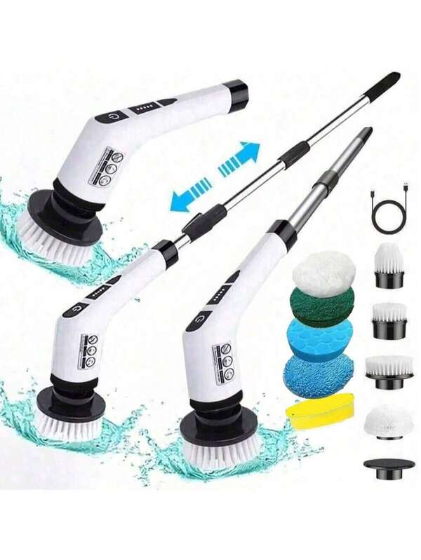 IAGREEA Electric Cleaning Brush Sets, Electric Spin Scrubber, Deep Cleaning Brush Set For Kitchen - Multi-Surface Scrubber With Silicone Bristles, Ergonomic Handle & Compact Design, Gentle Yet Effective Cleaning Tools, 1500mAH