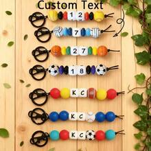 1pc Customized Name Bag Charm Silicone Letter Football/Basketball/Baseball/Rugby/Volleyball Sports Lover Bag Pendant Phone Accessories Gifts For Women Gifts For Men Personalised Gifts Funny Gifts Dad Gifts - Pastel - View 3