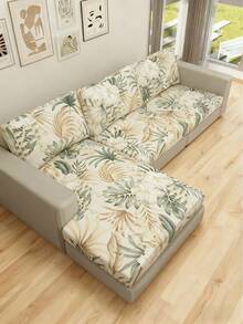 1pc Leaf Print Sofa Cushion Cover, Modern Tropical Leaf Print Sofa Seat Cushion Cover, Suitable For Home - Multicolor - View 7