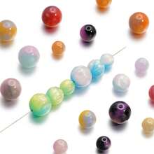 Double Color Cloud Resin Round Beads, Scattered Beads, Chinese Gilded Beads, High-End DIY Bracelet Bead Material Wholesale