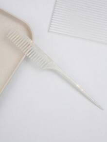 Simple Marble Texture Cellulose Acetate Long Handle Pointed Tail Comb, High-End Leopard Print Hair Brush, Anti-Static, Gentle On Hair, Detangling Comb ,Hair Styling Tools - 彩色 - 查看 5