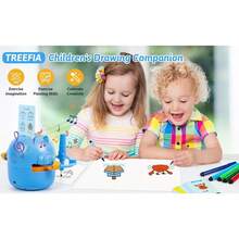 Smart Drawing Robot For Kids, Interactive Educational Drawing Robot, Magic Painting Robot Toy With 100 Word Cards & 16 Color Pens For Girls And Boys Age 3+ (Blue) - Pink - View 9