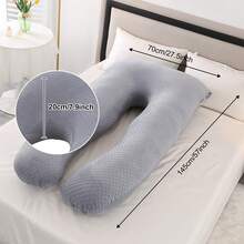 Pregnancy Pillow For Sleep Support For Back, Stomach, Hips, Legs, Full Body Pregnancy Pillow For Pregnant Women, Pillow For Women And Side Sleepers - 淺灰-U形 - 查看 2