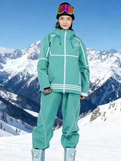 1件男女通用冬季户外裤，滑雪裤，保暖，防水，防风（不含配件），滑雪服运动套装