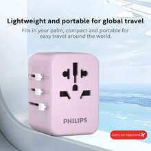 PHILIPS Multi-Country Travel Adapter Kit With 4 USB Smart Ports, Suitable For Business Travelers And Families, Desktop Charging Station, Compatible With Most Common Specifications. SPB1005B/93
