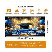 1-Pack Graduation Party Banners - Elegant Gold Tassel Design, Perfect For Graduation Celebrations. Available In Multiple Sizes For General Decoration, Indoor/Outdoor Use, Garden Decoration, Party Decoration, And Phone Booths. - Multicolor - View 7