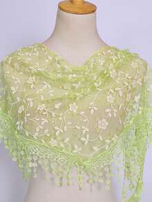 Bộ 1 khăn choàng cổ và khăn trùm đầu ren hoa mới năm 2026, nhẹ và thoáng khí, phù hợp cho đám cưới, tiệc tùng, buổi tối và đi biển. - màu đặc - Xem 22