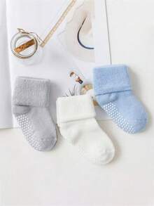 6双装婴儿/幼儿/儿童防滑加厚保暖袜，男女通用，适合冬季穿着 - 彩色 - View 3