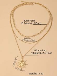 1pc Minimalist Indie Fashion Stainless Steel Necklace For Women, Cross & Sun Pendant Details, Suitable For Daily Wear - necklace - View 8