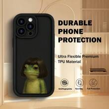 Una funda de teléfono con diseño de rana linda e interesante, una funda de protección personalizada simple y elegante, diseño a prueba de golpes y anticaídas, adecuada para todas las series de teléfonos , compatible con  17.17 Pro...17 Pro Max...17 Agua. 16.16 Pro...16 Pro Máx.16 más.. 15.15 Pro Max...15 Pro...15 más.. 14.14 Pro...14 más..14 Pro Max... 13.13 Pro...13 Pro Max...12.12 Pro...12 Pro Max...11.11 Pro...11 Pro Máx.XR.X.XS.XS máx.Se.MiNi, es un poco extraño, pero muy protector. - Negro 726 - Ver 11