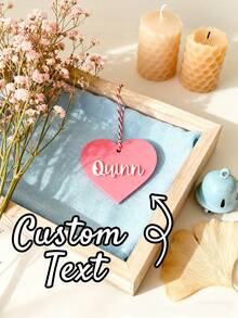 Placa personalizada em acrílico de dupla camada em formato de coração com gravação - Enfeites de árvore de Natal personalizados, texto 3D personalizado, etiquetas para presentes e enfeites para cestas de frutas, decorações de Natal, elegante, simples, única, aconchegante, personalizada, lembrancinhas de festa, presentes para a família, presentes de Natal.