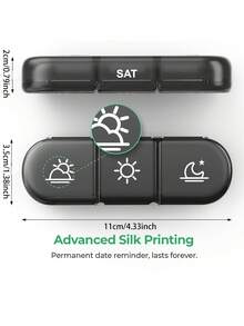 7-Day Portable Travel Pill Organizer With Large Compartment, 3 Times A Day, For Vitamins, Medications, Supplements And Fish Oil Capsules